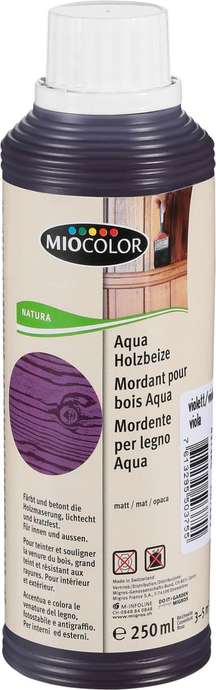 Mordente per legno Aqua Viola 250 ml Oli + cere per legno Miocolor 661285100000 Colore Viola Contenuto 250.0 ml N. figura 1