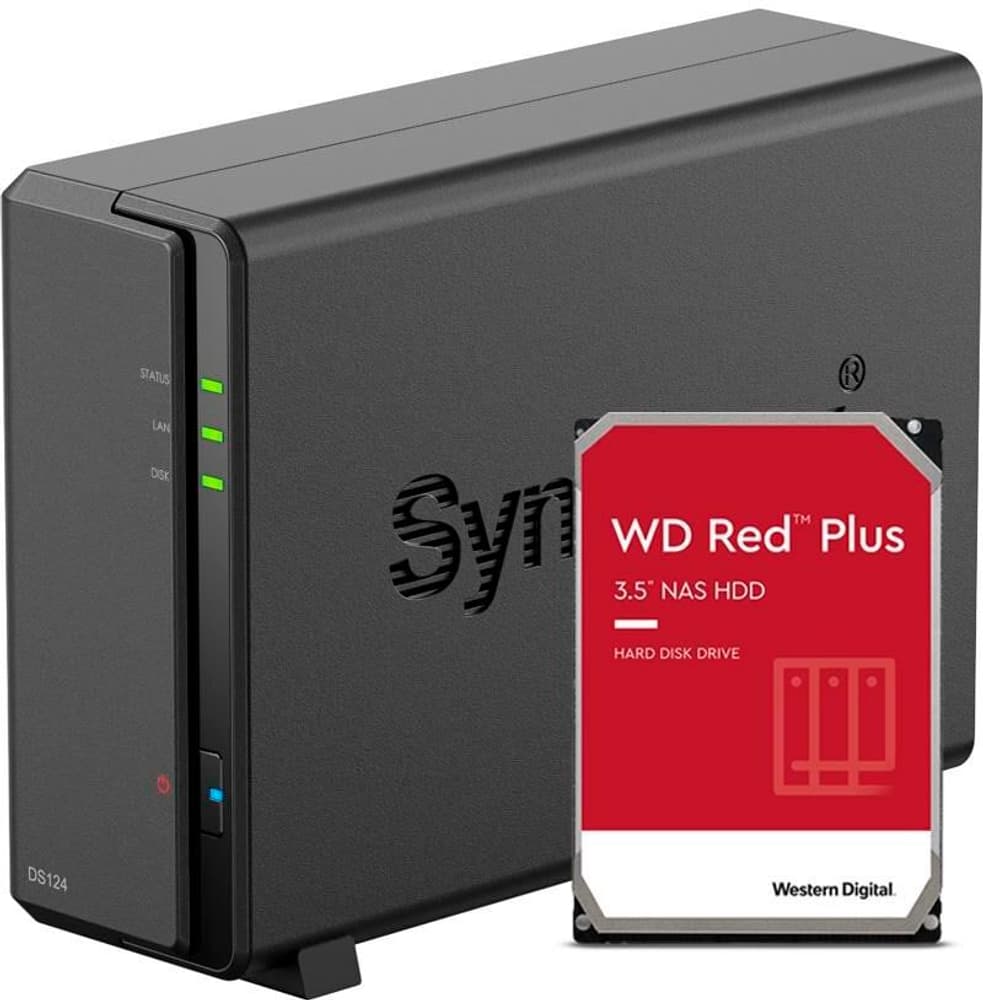 DS124 1-bay WD Red Plus 10 TB Netzwerkspeicher (NAS) Synology 785302429317 Bild Nr. 1