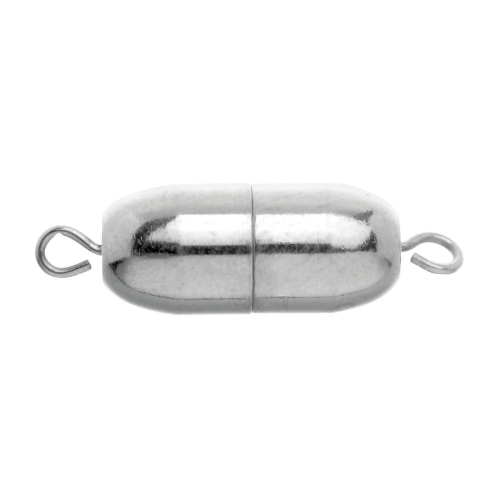 Chiusura magnetica ovale 1pz 12x6mm color argento Chiusura di gioielli 608123700000 N. figura 1