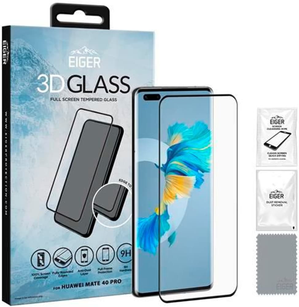 Mate 40 Pro, 3D-Glas sw Smartphone Schutzfolie Eiger 785300192871 Bild Nr. 1