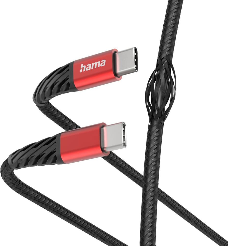 Cavo di ricarica "Extreme", USB-C - Lightning, 1,5 m, nylon, nero / rosso Cavo di ricarica Hama 785300173811 N. figura 1