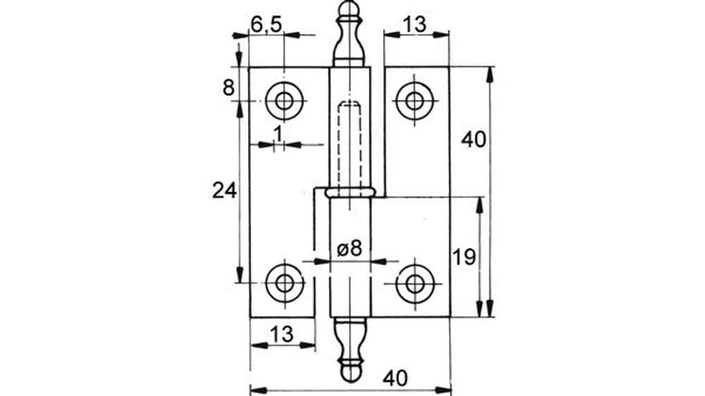 Charniéres pour meubles FS, diamètre des noeuds 8 mm Charniére Werkstarck 669700109957 Photo no. 1