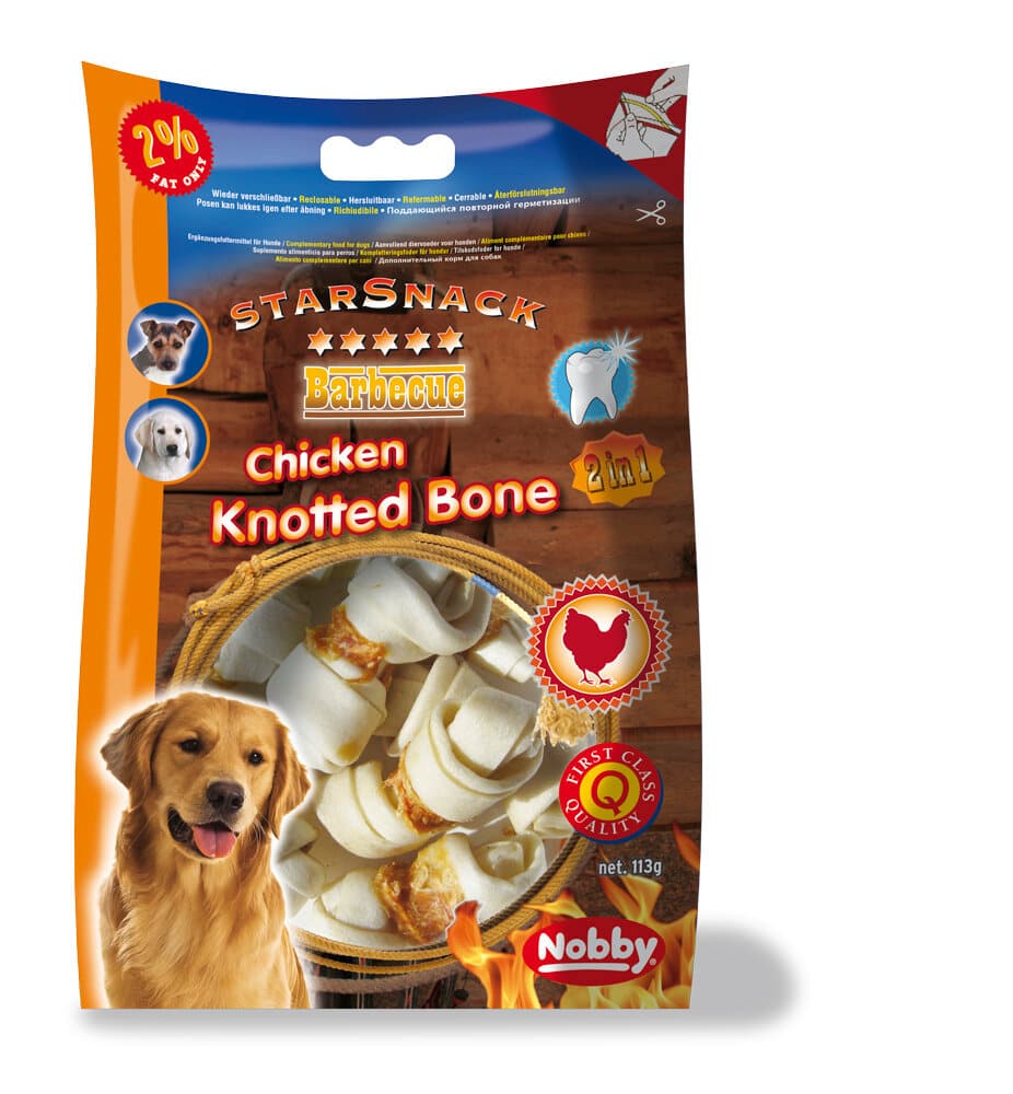 BBQ Chicken Knotted Bone, 0.113 kg Prelibatezze per cani StarSnack 658318400000 N. figura 1