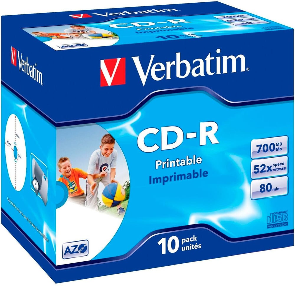CD-R 0.7 GB, Jewelcase (10 Stück) CD Rohlinge Verbatim 785302435947 Bild Nr. 1
