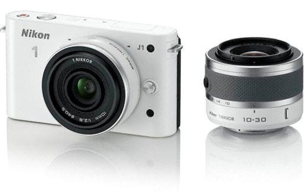 Nikon-1 J1 Kit VR 10-30 + 10mm weiss Sys 95110002980413 Bild Nr. 1
