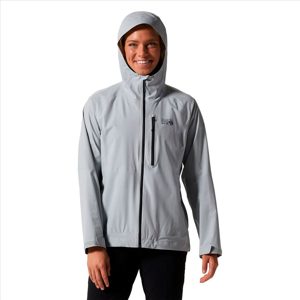 W Stretch Ozonic Jacket Giacca da pioggia MOUNTAIN HARDWEAR 469646000281 Taglie XS Colore grigio chiaro N. figura 1