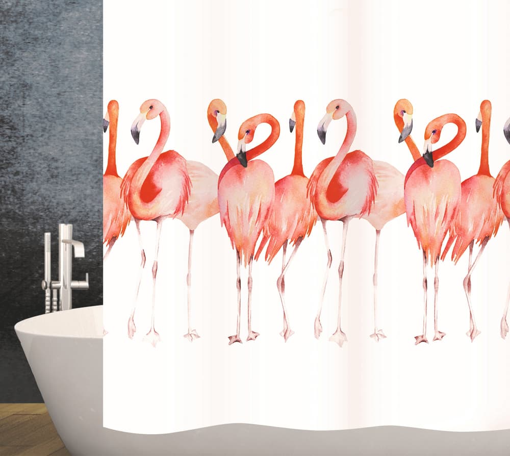 Duschvorhang Flamingo 180 x 180 cm Rideau de douche diaqua 674089700000 Couleur Blanc Dimensions 180x180 cm Photo no. 1