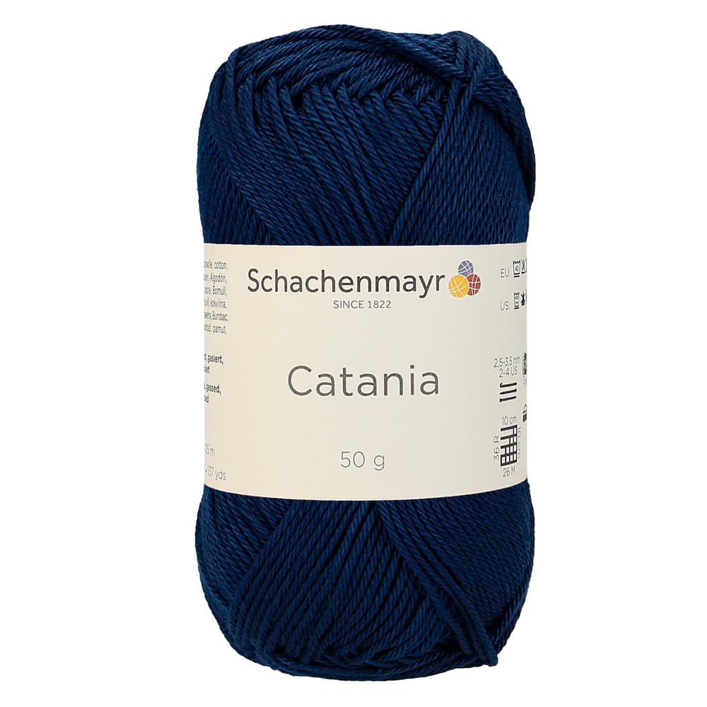 Wolle Catania Wolle Schachenmayr 667089100060 Farbe Marine Grösse L: 12.0 cm x B: 5.0 cm x H: 5.0 cm Bild Nr. 1