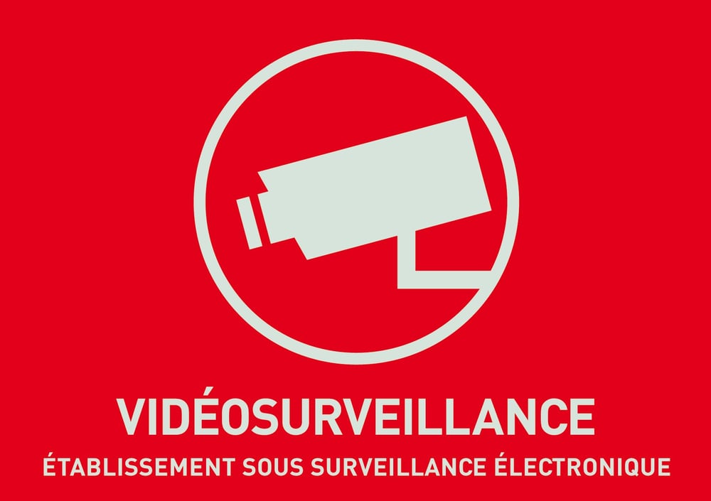 Autocollant videosurveillance (français) Accessoire d'alarme Abus 614131800000 Photo no. 1
