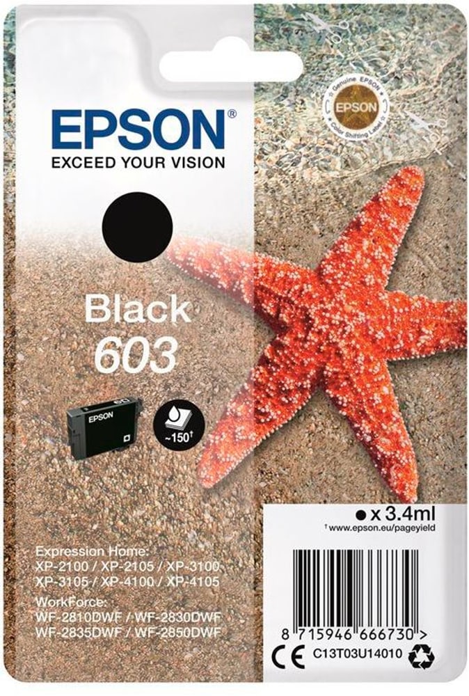 Singlepack Black 603 Ink Cartuccia d'inchiostro Epson 785302432170 N. figura 1