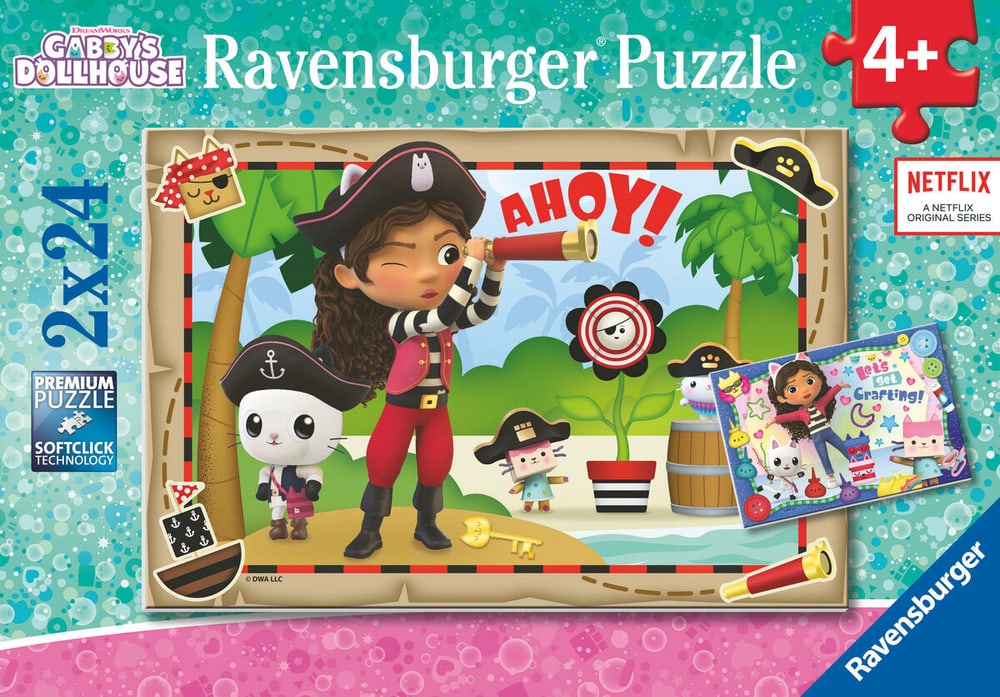 RVB Puzzle 2X24 T. Gabby's Dollhouse Puzzle Ravensburger 749063800000 Bild Nr. 1