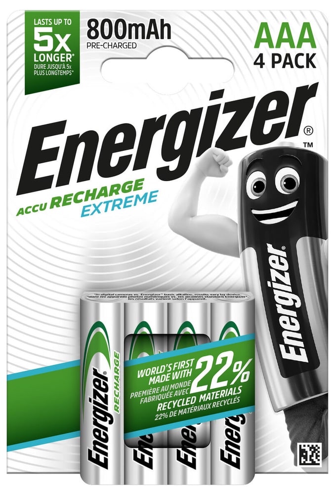 NiMH-Accu Extreme  Micro (AAA) 800 mAh, 4 pièce Pile rechargeable Energizer 704764500000 Photo no. 1