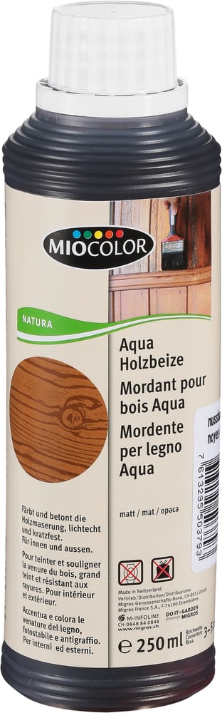 Mordant pour bois Aqua Noyer 250 ml Huiles + Cires pour le bois Miocolor 661285500000 Couleur Noyer Contenu 250.0 ml Photo no. 1