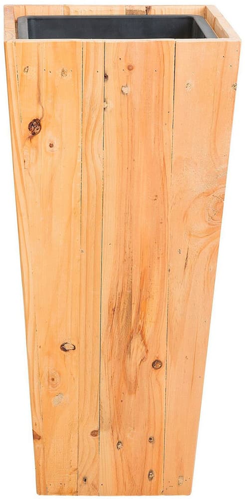 Vaso per piante legno naturale 28x28x60 cm LARISA Vaso per fiori Beliani 676110000000 N. figura 1