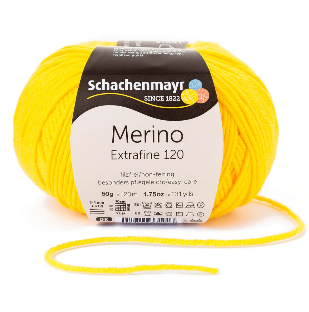 Wolle Merino Extrafine 120 Wolle Schachenmayr 665630600000 Farbe Gelb Bild Nr. 1