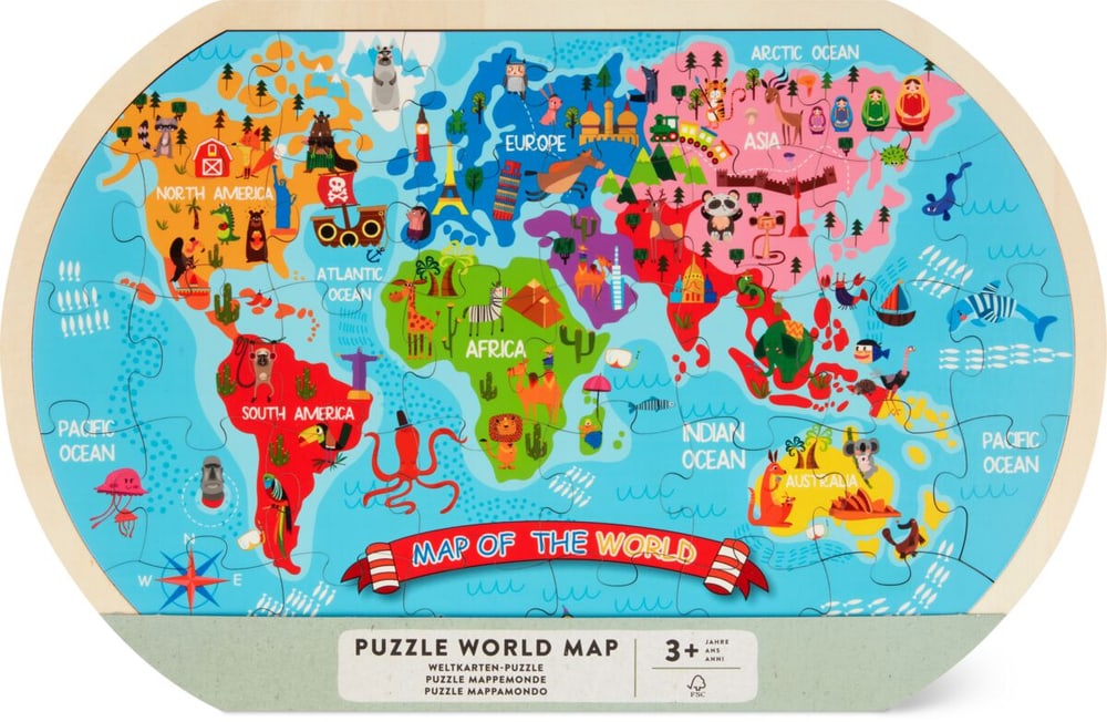 Migros Toys Puzzle Mappa Mondo Set di giocattoli MIGROS TOYS 749317600000 N. figura 1