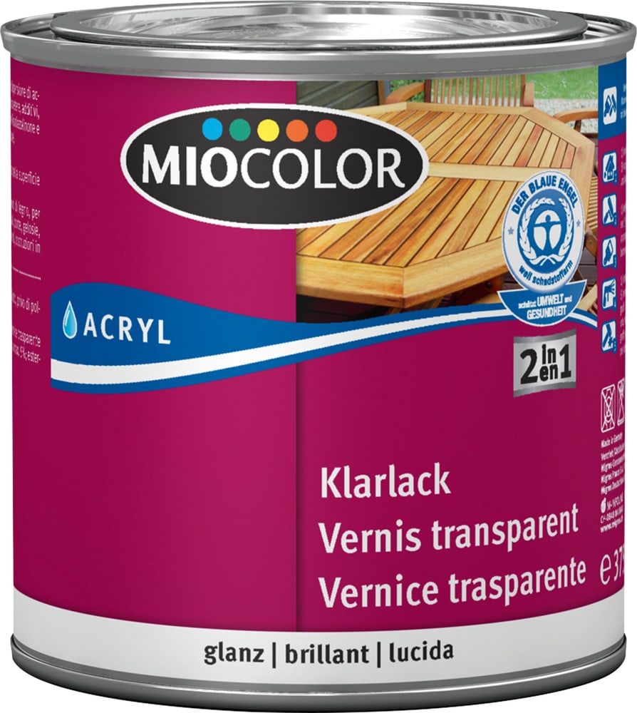 Acryl Klarlack glanz Farblos 375 ml Acryl Klarlack Miocolor 660561200000 Farbe Farblos Inhalt 375.0 ml Bild Nr. 1