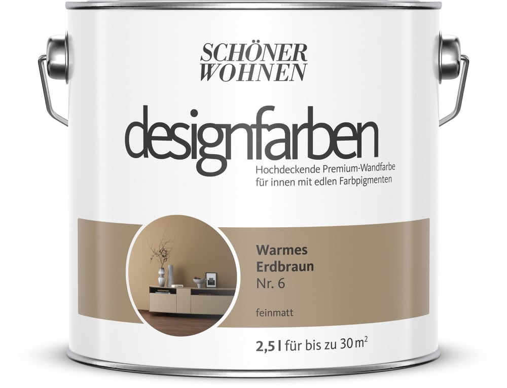 Designfarbe Erdbraun 2,5 l Pittura per pareti Schöner Wohnen 660978300000 Contenuto 2.5 l N. figura 1