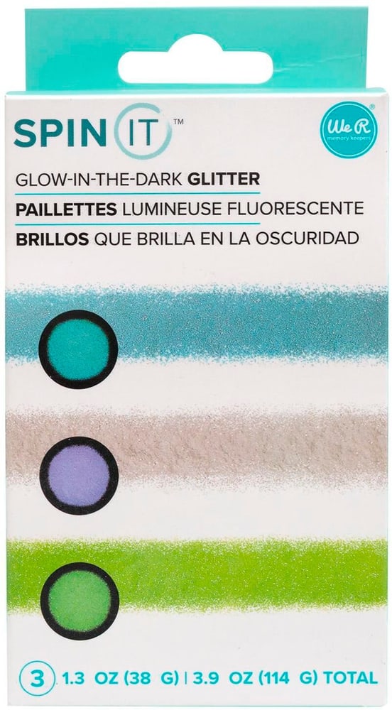 Set di glitter Keepers che brillano nel buio blu/verde/viola Brillantini WeRMemoryKeepers 785302426870 N. figura 1