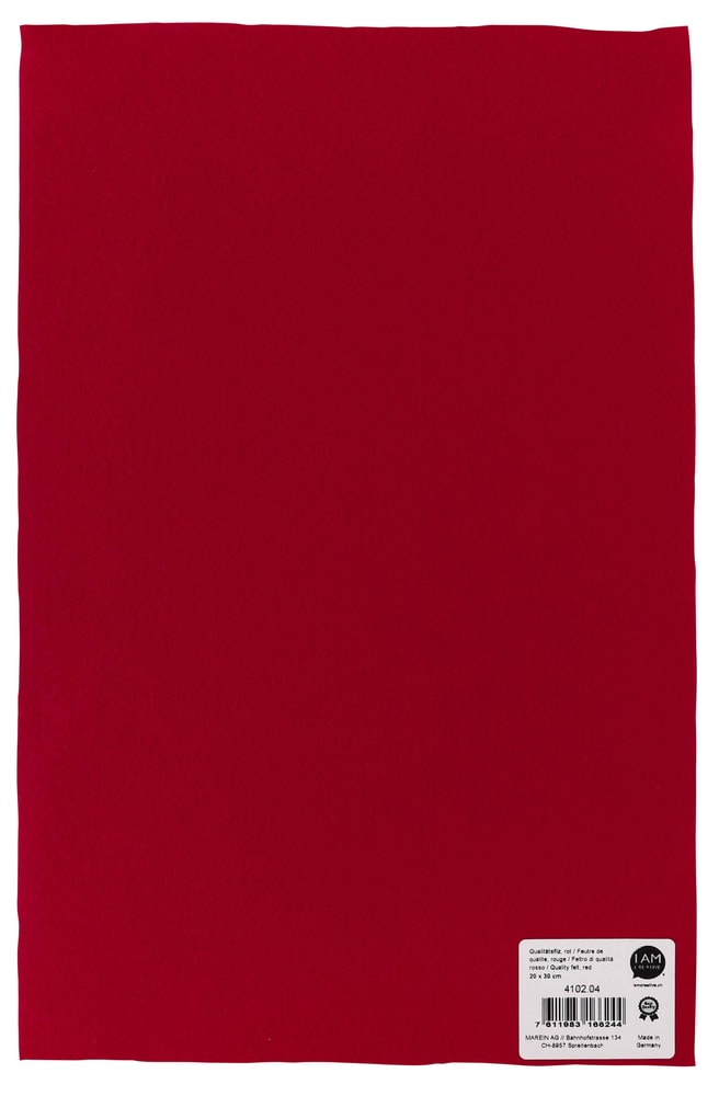 Feltro di qualità, rosso, 20x30cm x 1mm Feltro artigianale 666912800000 N. figura 1