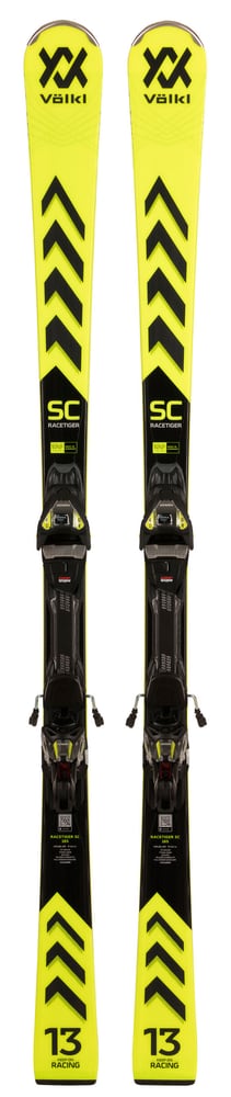 Racetiger SC inkl. VMotion 11 GW Skis On Piste avec fixations Völkl 464324815850 Couleur jaune Longueur 158 Photo no. 1