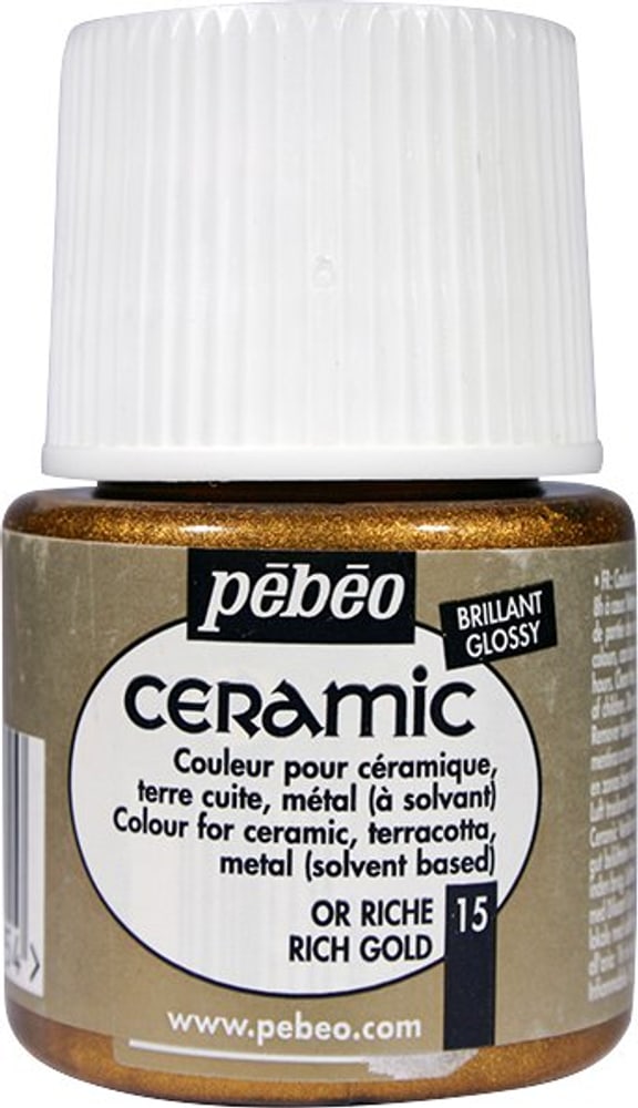 Peinture pour céramique Ceramic PÉBÉO Peinture céramique Pebeo 663510002000 Couleur Or Photo no. 1