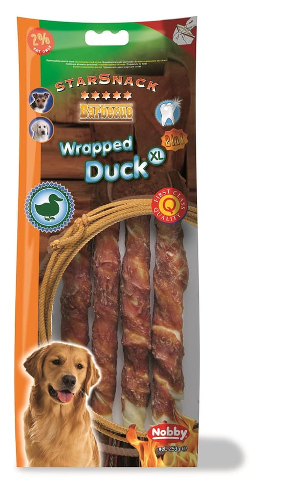 Wrapped Duck Barbecue XL, 0.253 kg Prelibatezze per cani StarSnack 658313100000 N. figura 1