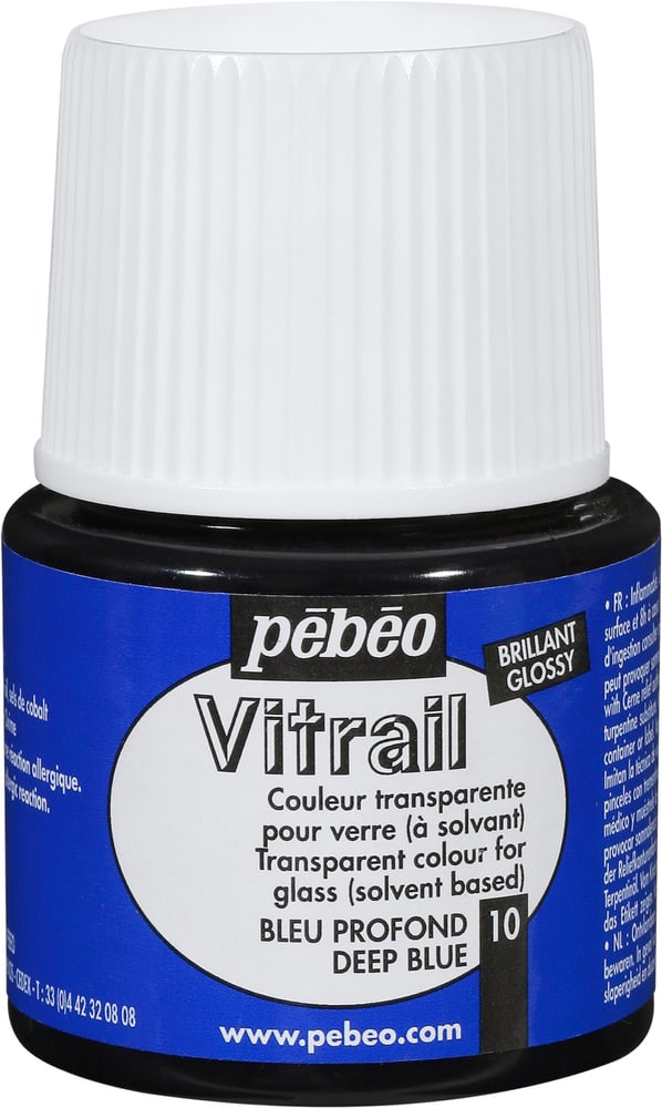 Pébéo Vitrail glossy deep blue 10 Glasfarbe Pebeo 663506101000 Farbe Dunkel Blau Bild Nr. 1