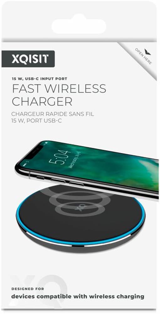 Wireless Fast Charger 15W nero Base di ricarica XQISIT 798686800000 N. figura 1