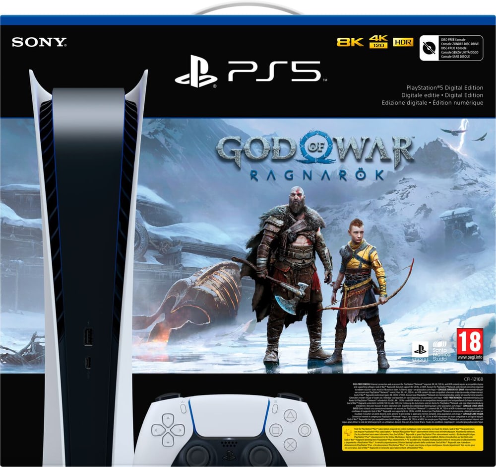 PS5 Digital inkl. God of War - Ragnarök Console Sony 78545060000023 No. figura 1