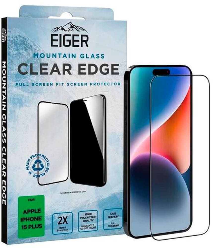 SP Mountain Glass Clear Edge iPhone 15 Plus Protection d’écran pour smartphone Eiger 785302408693 Photo no. 1