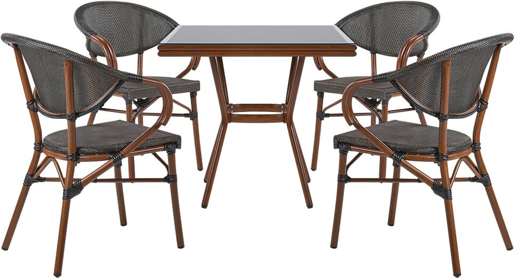 Set da pranzo da giardino con tavolo e 4 sedie grigie CASPRI Lounge da giardino Beliani 655513000000 N. figura 1