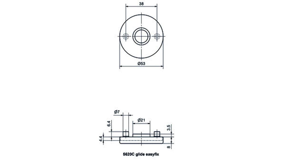 Rosette per maniglie interno/esterno GLUTZ glide/easyfix® 5620 CN/CG Maniglia Glutz 669700110466 N. figura 1