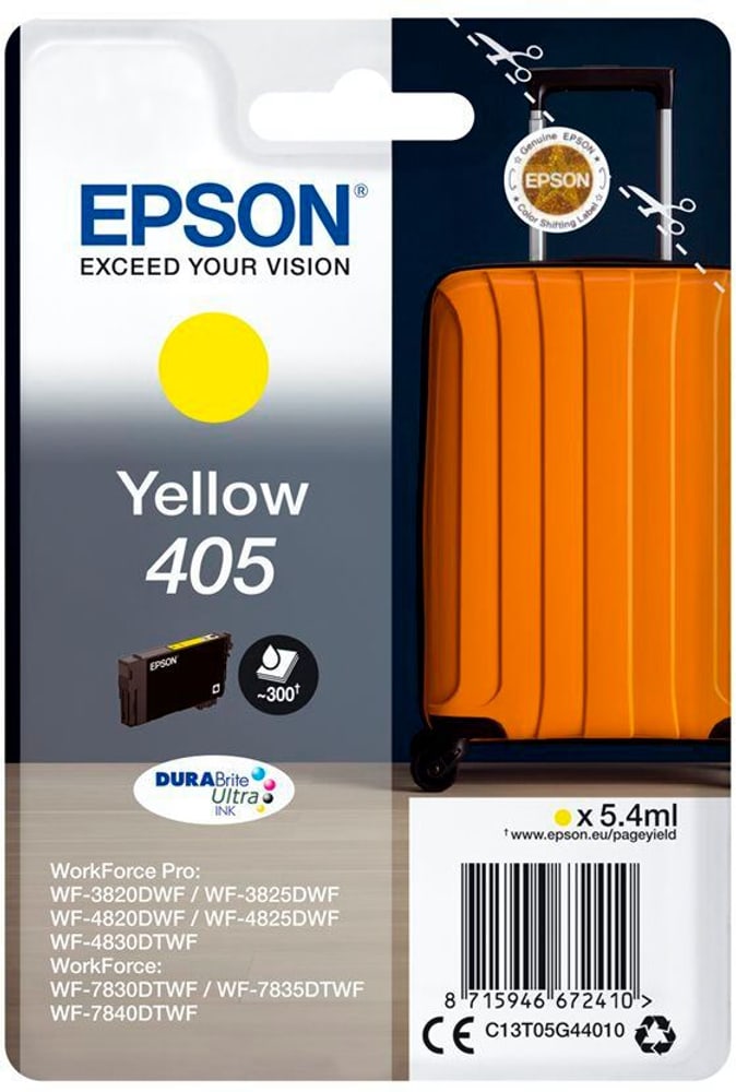 Singlepack Yellow 405 DURABrite Ultra Ink Cartuccia d'inchiostro Epson 785302432115 N. figura 1