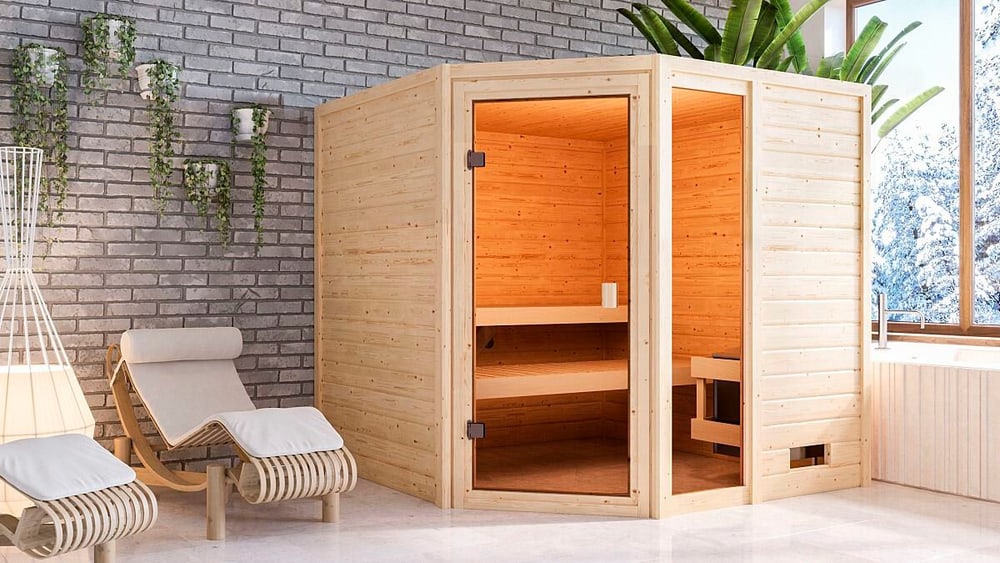 Sauna Tabea Eckeinstieg Sauna Karibu 647558200000 Bild Nr. 1