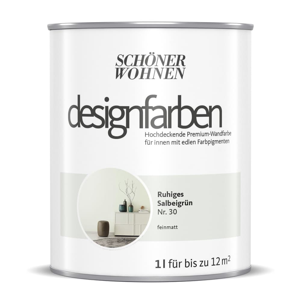 Designfarbe Salbeigrün 1 l Wandfarbe Schöner Wohnen 660994200000 Inhalt 1.0 l Bild Nr. 1