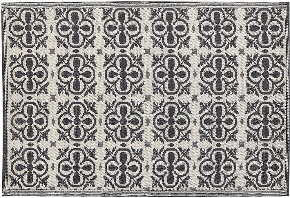 Tappeto da esterno nero / bianco con motivo geometrico 120 x 180 cm NELLUR Tappeto per esterni Beliani 759232000000 N. figura 1