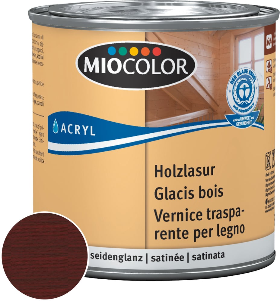 Acryl Holzlasur Palisander 375 ml Holzlasur Miocolor 676775700000 Farbe Palisander Inhalt 375.0 ml Bild Nr. 1