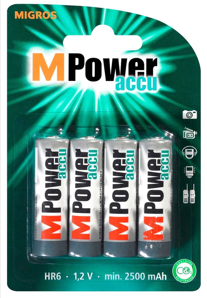 Batterie AA/HR6 2500mAh NiMH MPower 4pcs M-Power 9000030491 Photo n°. 1
