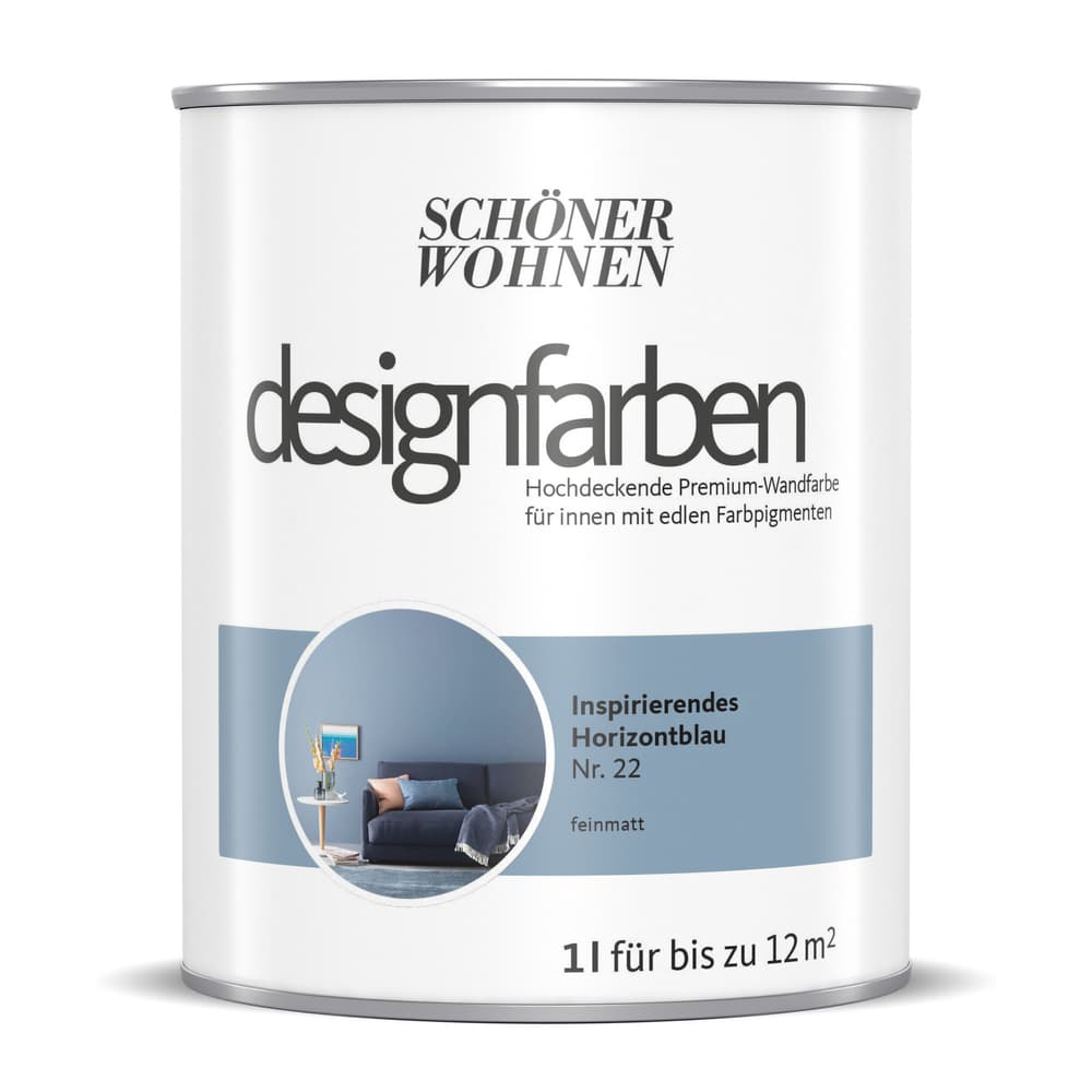 Designfarbe Horizontblau 1 l Wandfarbe Schöner Wohnen 660993400000 Inhalt 1.0 l Bild Nr. 1