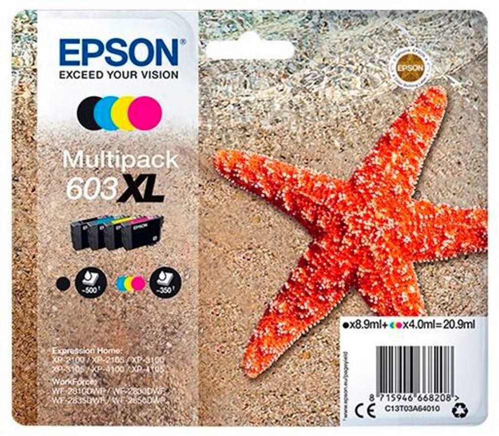 Multipack 4-colours 603XL Ink Cartuccia d'inchiostro Epson 785302432102 N. figura 1