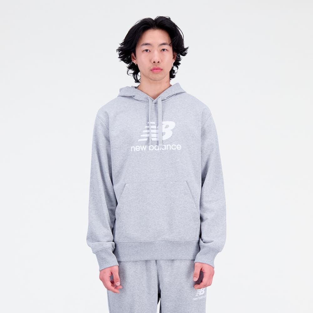Essentials Stacked Logo Hoodie Hoodie New Balance 469539600481 Taille M Couleur gris claire Photo no. 1