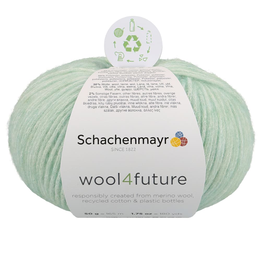 Laine wool4future Laine Schachenmayr 667091700020 Couleur Menthe Dimensions L: 13.0 cm x L: 13.0 cm x H: 8.0 cm Photo no. 1