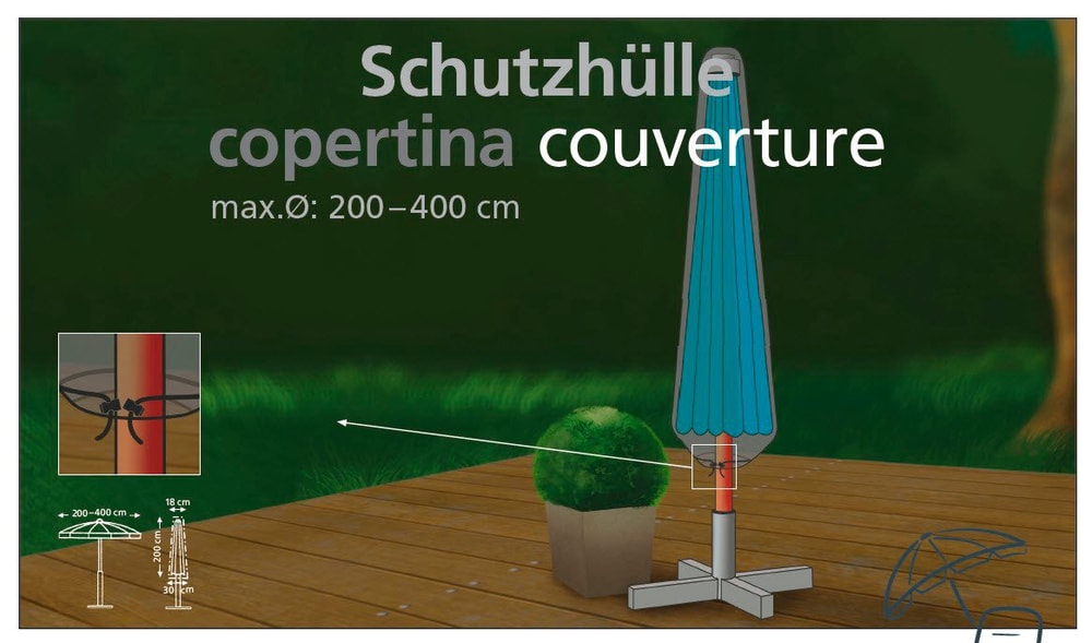 Fodera di protezione per ombrelloni 200 - 400 cm Copertura per ombrellone Beo 753152000000 N. figura 1