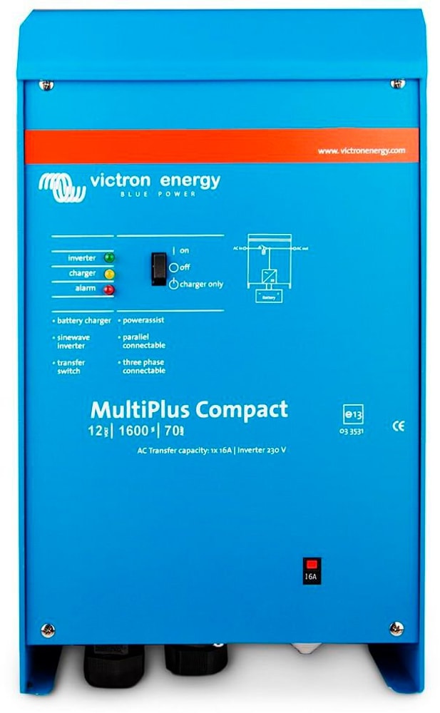 MultiPlus Compact 12/1600/70-16, 1300W, 12V Accessoires solaires Victron Energy 614519800000 Photo no. 1