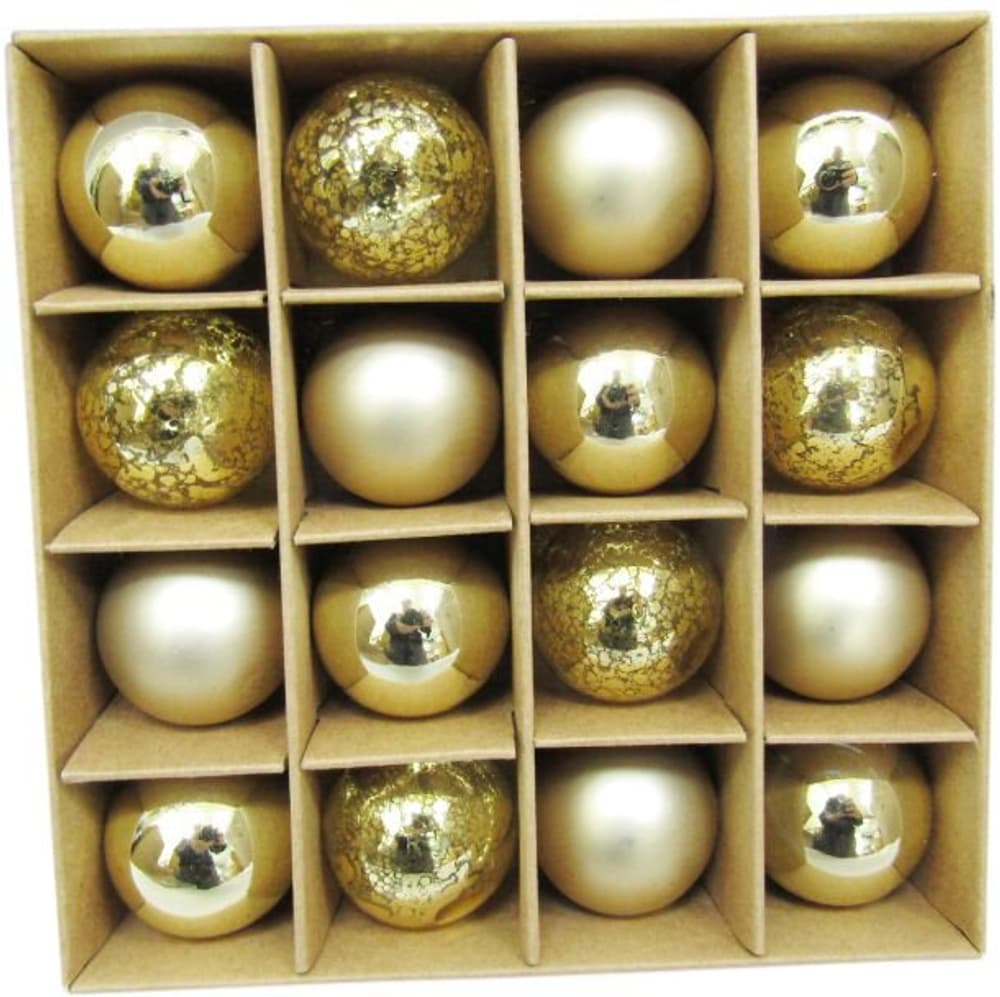 Ensemble de boules de Noël 16 pcs Décoration pour arbre Do it + Garden 655151600000 Couleur Or Dimensions ø: 3.0 cm Photo no. 1