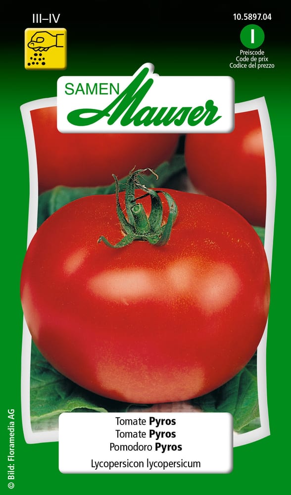 Tomate Pyros Semences de legumes Samen Mauser 650115704000 Contenu 0.1 g (env. 15 plantes ou 5 m²) Photo no. 1