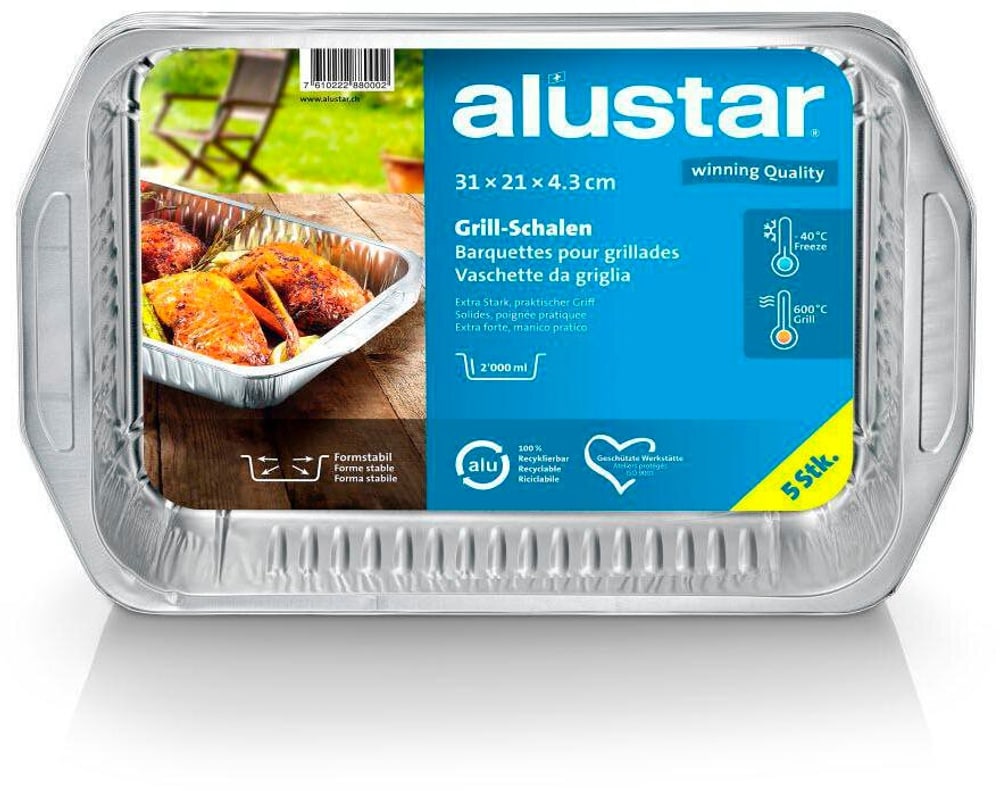 Grillschale 31 x 21 cm 5 Stück Grillplatte Alustar 785300185015 Bild Nr. 1