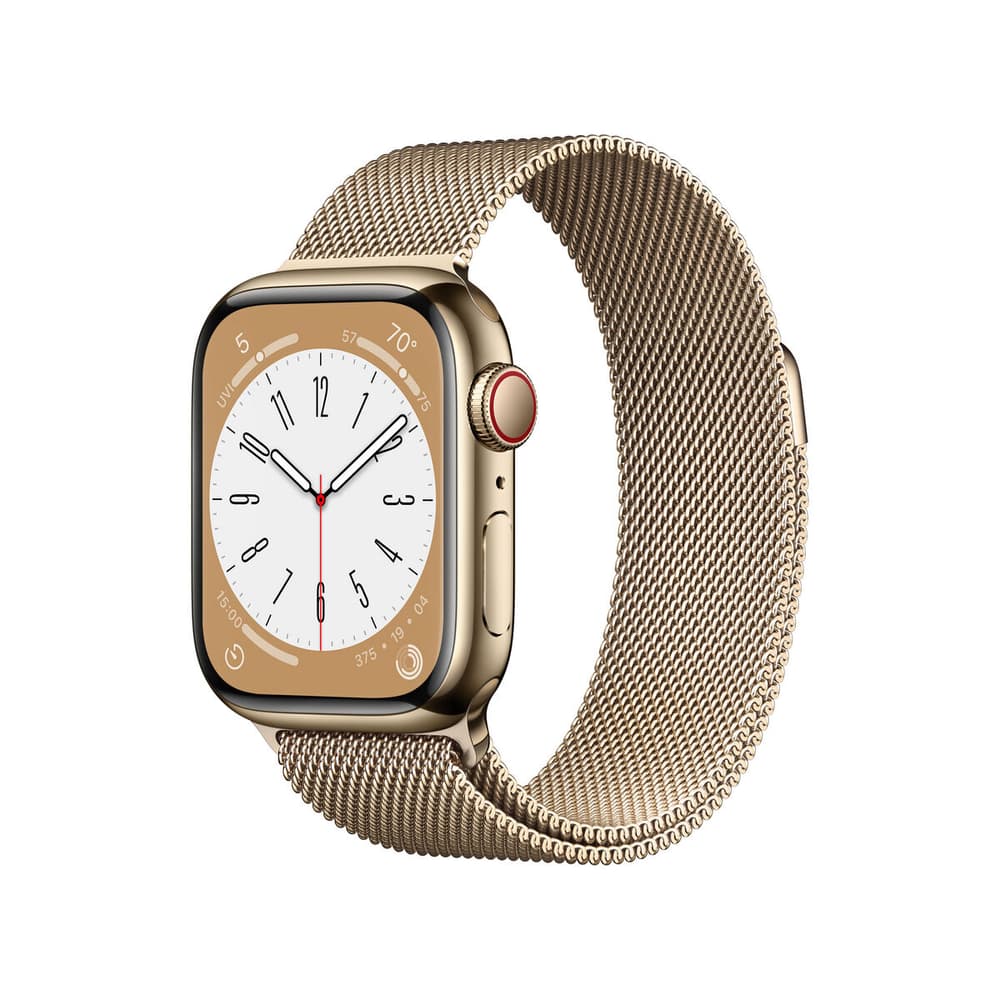 Watch Series 8 GPS + Cellular 41mm Gold Stainless Steel Case with Gold Milanese Loop Montre connectée Apple 785300169173 Photo no. 1