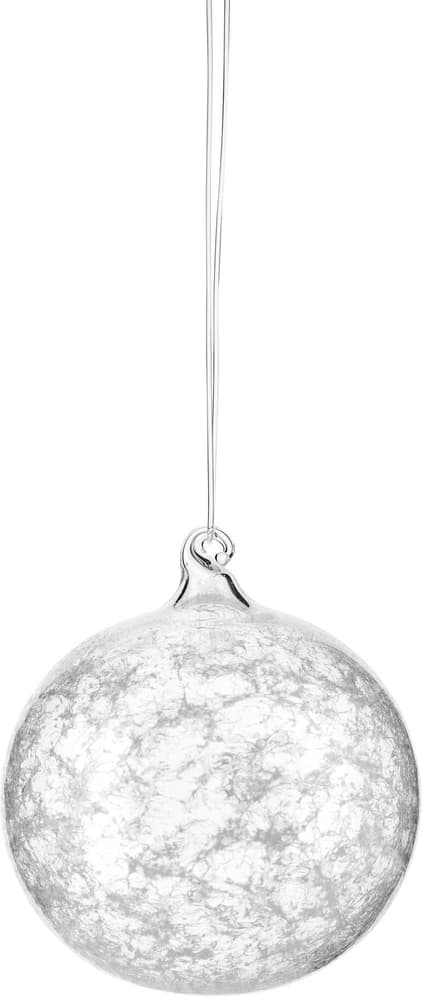 Weihnachtskugel Schnee D: 7 cm, Glas Baumschmuck Glasi Hergiswil 785302444482 Bild Nr. 1